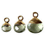 925 Herz Anhänger () - 8mm Amethyst grün - vergoldet (HG8004) -