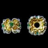 Messingperle Rondelle (1) - ~6x4.5mm grün - goldig (500128)