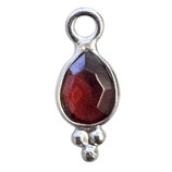 Mini Tropfen () - 6x4mm Granat - verziert (MS4029) -