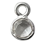 Mini Anhänger () - 4mm Bergkristall - rund einfach (MS4001) -