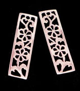 925 Anhänger (1) - Rechteck 7x26mm - rosé vergoldet (5672)