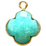 925 Anhänger Klee (1) - Amazonit - ~12mm (MG1215)