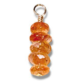 Sonnenstein Charm (1) - facettiert vergoldet - ~4x2mm (910141)