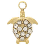 Anhänger Schildkröte (1) - 7mm Edelstahl Strass - golden (97507)