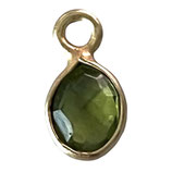 Mini Anhänger Navette () - 6x4mm Peridot - vergoldet (MG057) -