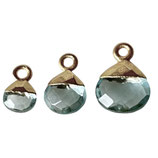 925 Herz Anhänger () - 8mm Himmelblau Topas - vergoldet (HG8001) -