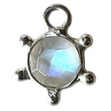 925 Sonne () - 4mm Regenbogen - Mondstein (MS5001) -