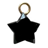 925 Stern Anhänger (1) - 10mm Onyx schwarz - vergoldet (STG018)
