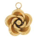 Anhänger Rose (1) - Edelstahl vergoldet - 10mm (500041)