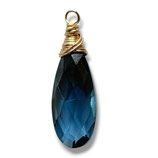 London Blau Quarz (1) - Anhänger facettiert - ~8x20mm (910166)