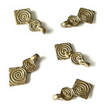 Messing Anhänger () - 13x23mm Kreis - und Viereck (9288) -