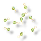 Peridot Charm (1) - facettiert vergoldet -  ~3.7mm (910126)