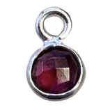 Mini Anhänger () - 4mm Granat - rund einfach (MS4005) -