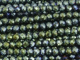 Glas·Perlen (1S) - Grün metallic facettiert - ~2mm (311872)