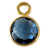 925 Anhänger () - 6mm Kyanit Quarz - vergoldet (MG6031) -