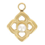 Anhänger Blume (1) - 7mm Edelstahl - golden (97515)