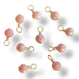 Rhodochrosit Charm (1) - facettiert vergoldet -  ~3.6mm (910128)