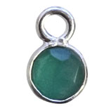 Mini Anhänger () - 4mm Onyx grün - rund einfach (MS4007) -