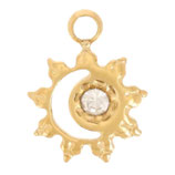 Anhänger Sonne Mond (1) - 6mm Edelstahl Strass - golden (500062)