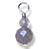 925 Labradorit Charm (1) - facettiert - ~2.5/3.8mm (910134)