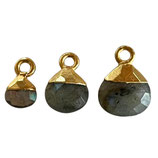 925 Herz Anhänger () - 8mm Labradorit - vergoldet (HG8012) -