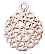925 Anhänger (1) - Mandala 12mm - rosé vergoldet (5667)
