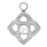 Anhänger Blume (1) - Edelstahl - 7mm (500040)