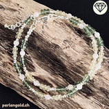 Apatit, Prehnit und Mondstein Wickel-Armband (10005)