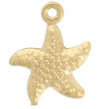 Anhänger Seestern (1) - 12mm Edelstahl - golden (97522)