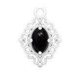925 Anhänger (1) - 4x6mm Onyx - glatt (2893)