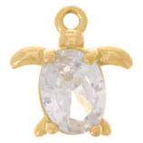 Anhänger Schildkröte (1) - Edelstahl golden Zirkonia - ~12mm (500150)