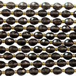 Mineralien·Oliven (1S) - Rauchquarz facettiert - ~7x8.5mm (891797)