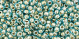 Toho Rocailles 11/0 - Gold·Lined Aqua (990)