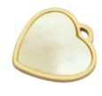 Anhänger Herz (1) - 10mm Edelstahl golden - mit Perlmutt (451221)