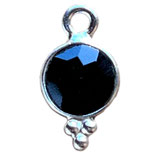 925 Anhänger () - 6mm Onyx Schwarz - verziert (MS6024) -