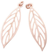 925 Anhänger (1) - Blatt 9x27mm - rosé vergoldet (5666)