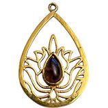 Messing Tropfen (1P) - Amethyst - 26x49mm (9864)