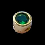 Messingperle (1) - ~5x3.5mm grün - goldig (500123)