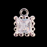 Anhänger Quadrat (1) - mit Perlen - 6mm (68015)