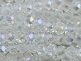 Glas·Rondellen (1S) - Crystal AB facettiert - ~2.6x3.2mm (311882)