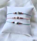 AROMA-ARMBAND LAVA & PEARLS  I Sterling Silber rosé