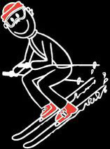 Mann  Skifahren Sticker