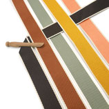 Gurtband mit Blockstreifen in Herbstfarben – 38 mm breit | Meterware