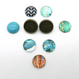 Metalldruckknopf Rohling mit Cabochons