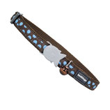Collier Red Dingo Chats Fantaisie marron à pois bleus