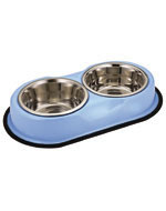 Support Gamelles 2 en 1 Antidérapant Bleu - 2x0,95L