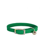 Collier Nylon Uni Vert avec Grelot Chromé pour Chat