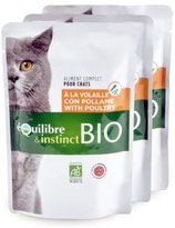 Equilibre & instinct - Emincés Bio à la volaille pour Chat Adulte - Lot de 22 x 100g