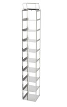 Gradilla Vertical de acero inoxidable para 9 cajas de 3" alto para usar en sistemas de refigeración Horizontales, Marca Heathrow Scientific HS2862DB