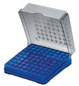 Criocajas de policarbonato Arctic Squares® Color Azul ártico para almacenamiento 100 Viales de 2 ml. (12.5 mm diámetro), Paquete con 4 piezas Marca Heathrow Scientific HS23300D